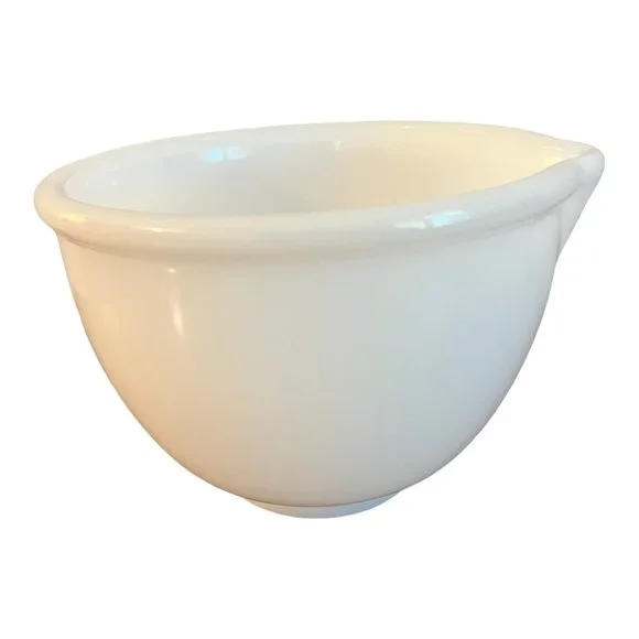 Vintage Sunbeam Glassbake Glass Bake White Milk Glass Mixing Bowl 6.5"W X 4.5" T - Picture 4 of 7